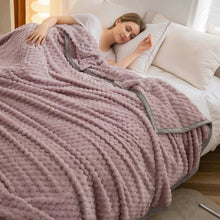 Load image into Gallery viewer, Weighted Blanket Textured Plush Bed Throw, Reversible Fleece Design
