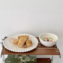 Load image into Gallery viewer, Elegant Ceramic Pearl-Edged Plates for Breakfast, Steak, and Western Cuisine
