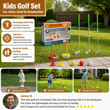 Load image into Gallery viewer, Junior Golf Set with Height Adjustable Clubs and Balls for Garden and Indoor Play
