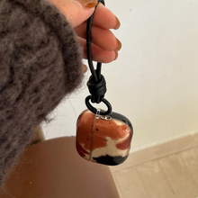 Load image into Gallery viewer, Black Brown Splash Ink Earphone Case with Rope

