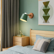 Load image into Gallery viewer, LED Wall Lamp Adjustable Metal Shade with Wooden Mount
