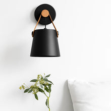 Load image into Gallery viewer, Modern Wooden LED Wall Sconce with Hanging Shade
