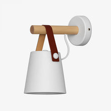 Load image into Gallery viewer, Modern Wooden LED Wall Sconce with Hanging Shade
