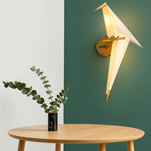 Load image into Gallery viewer, Modern Bird Wall Light, Metal Origami Design
