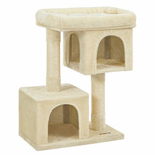 Load image into Gallery viewer, Wooden Cat Tree Scratching Post with Natural Sisal
