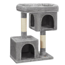 Load image into Gallery viewer, Wooden Cat Tree Scratching Post with Natural Sisal
