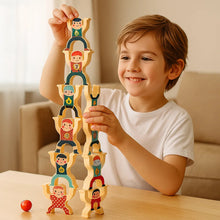 Load image into Gallery viewer, Wooden Stacking Game with Painted Figures for Balance and Building Play
