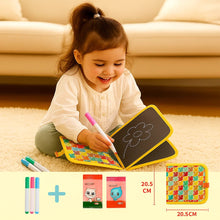 Load image into Gallery viewer, Portable Reusable Drawing Book for Kids with Six Drawing Sides and Wipe Clean Pages
