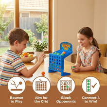 Load image into Gallery viewer, Line Up Four Bounce Shooting Game with Colorful Balls and Foldable Carrying Case
