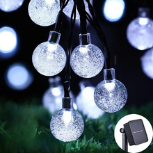 Load image into Gallery viewer, Solar Globe String Lights Outdoor with 200 LED Warm White Bubbles for Patio Garden and Holiday Decor

