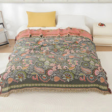 Load image into Gallery viewer, Autumn Leaf Boho Reversible Cotton Gauze Blanket
