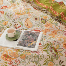 Load image into Gallery viewer, Autumn Leaf Boho Reversible Cotton Gauze Blanket
