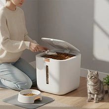 Load image into Gallery viewer, Cat Food Storage Container Airtight Barrel White
