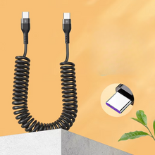 Load image into Gallery viewer, Universal Spring Telescopic Fast Charging Cable USB-C &amp; Lightning
