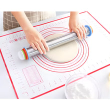 Load image into Gallery viewer, Adjustable Stainless Steel Rolling Pin with Silicone Grip, 17 Inch
