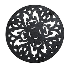 Load image into Gallery viewer, Cast Iron Trivet with Vintage Pattern and Rust Resistant Base, 6.7 Inch Round
