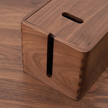 Load image into Gallery viewer, Black Walnut Power Strip Cable Organizer Box
