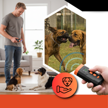 Load image into Gallery viewer, Handheld ultrasonic dog trainer with built-in flashlight
