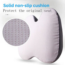 Load image into Gallery viewer, Memory Foam Driver Seat Cushion with U Shaped Cutout and Elastic Strap for Long Drives and Office Chairs
