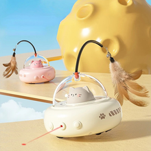 Load image into Gallery viewer, Smart UFO Laser Cat Toy with Feather
