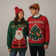 Load image into Gallery viewer, Cozy Christmas Couple Sweater – Soft Knit Pullover for Men and Women
