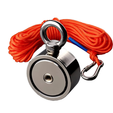 Load image into Gallery viewer, Dual Strength Fishing Magnet Kit - N52 Neodymium 80/120KG Force with 10m Rope
