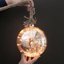 Load image into Gallery viewer, Glass Ball Ornament with Warm LED Glow and Remote Timer
