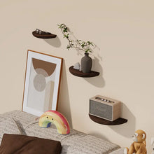Load image into Gallery viewer, Half-Round Wooden Floating Shelf - Modern Wall-Mounted Display for Home &amp; Bathroom
