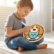Load image into Gallery viewer, Beginner Embroidery Craft Kit with Punch Needle and Yarn
