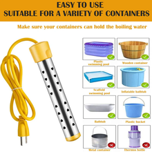 Load image into Gallery viewer, Bucket Water Heater with Insulated Handle and Safety Guard for Camping
