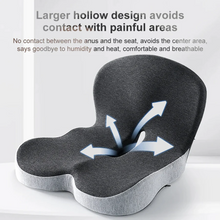 Load image into Gallery viewer, Ergonomic Seat Cushion with Memory Foam and Lumbar Support, Anti-Slip Base
