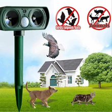 Load image into Gallery viewer, Solar Ultrasonic Animal Repeller with Motion Sensor and Flashing LED Lights
