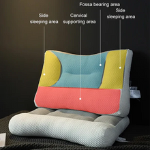 Load image into Gallery viewer, Contoured Neck Support Pillow with Dual Height Zones and Side Sleeper Ear Recess
