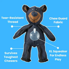 Load image into Gallery viewer, Bear Dog Toy with Built In Squeaker and Reinforced Nylon Rubber, Machine Washable
