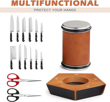 Load image into Gallery viewer, Manual Rolling Knife Sharpener with Diamond Coated Disc, Angle Guide, and Non Slip Base
