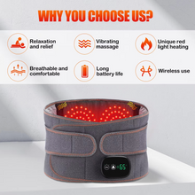 Load image into Gallery viewer, Infrared Heating Waist and Back Massager with Red Light and Vibration Therapy
