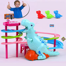 Load image into Gallery viewer, Dinosaur Paradise Climbing Stair Track Toy with Music

