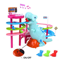 Load image into Gallery viewer, Dinosaur Paradise Climbing Stair Track Toy with Music
