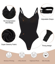 Load image into Gallery viewer, V Neck Spaghetti Strap Compression Bodysuit Shapewear
