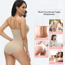 Load image into Gallery viewer, V Neck Spaghetti Strap Compression Bodysuit Shapewear
