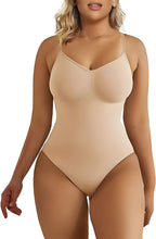 Load image into Gallery viewer, V Neck Spaghetti Strap Compression Bodysuit Shapewear
