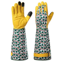 Load image into Gallery viewer, Premium Cowhide Garden Gloves Puncture Resistant Safety Gloves for Pruning and Yard Work
