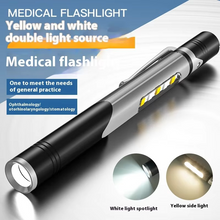 Load image into Gallery viewer, Portable LED Pen Flashlight with Yellow Light and USB Rechargeable Design
