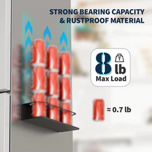 Load image into Gallery viewer, Magnetic Water Bottle and Mug Organizer for Refrigerator and Metal Surfaces Space Saving 8 lb Load Capacity
