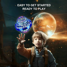 Load image into Gallery viewer, Flying Mini Drone Ball Toy with LED Lights, Hands-Free Hover Spinner for Kids

