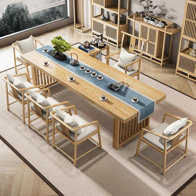 Modern Chinese Log Tea Table and Chair Set for Home Tea Ceremony – Zoolase