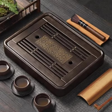 Load image into Gallery viewer, Rectangular Wooden Tea Serving Tray with Drainage for Home and Living Room
