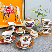 Load image into Gallery viewer, Elegant White Coffee Set with Golden Accents for Home or Cafe
