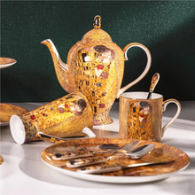 Load image into Gallery viewer, Luxury Bone China Coffee and Tea Set with The Kiss Art Design
