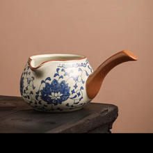 Load image into Gallery viewer, Blue and White Porcelain Automatic Teaware Set with Stone Mill Teapot
